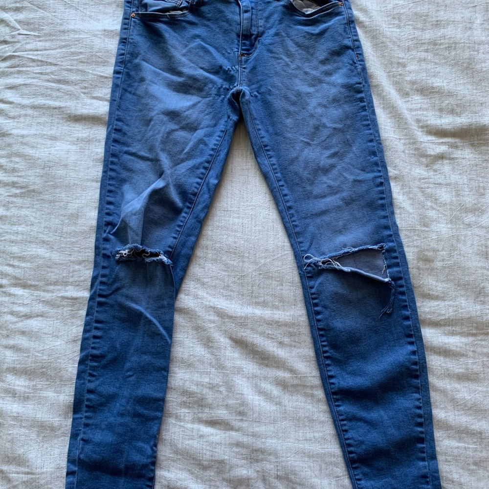 Women's Blue Distressed Jeans